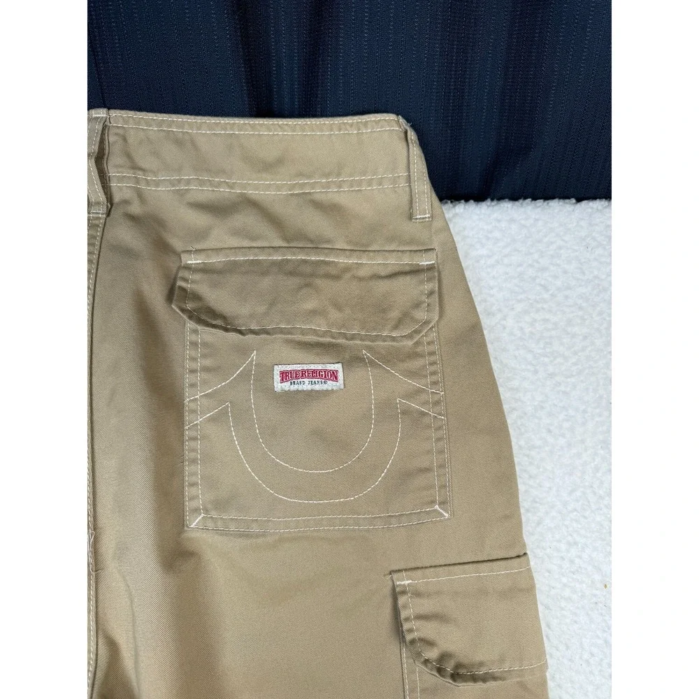 True Religion Cargo Pants Mens 32 Fits 33x32 Khaki Straight Leg Regular Classic